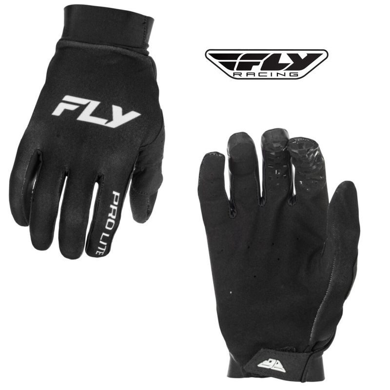 Fly Racing Pro Lite Motocross Offroad Black/White Gloves-0