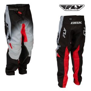 Fly Racing Kinetic DBK Youth Motocross Offroad Grey/Black/Red Pant - Pick Size-0