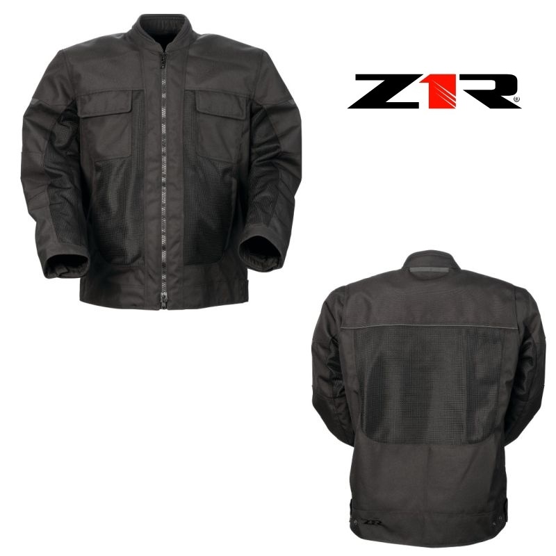 Z1R Impulse Street Motorcycle Riding Black Jacket - Pick Size -0