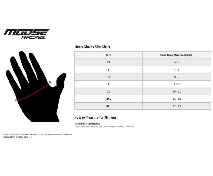 Moose Racing ADV1 Cold Weather MX Motocross Offroad ATV Black Glove - Pick Size-283186