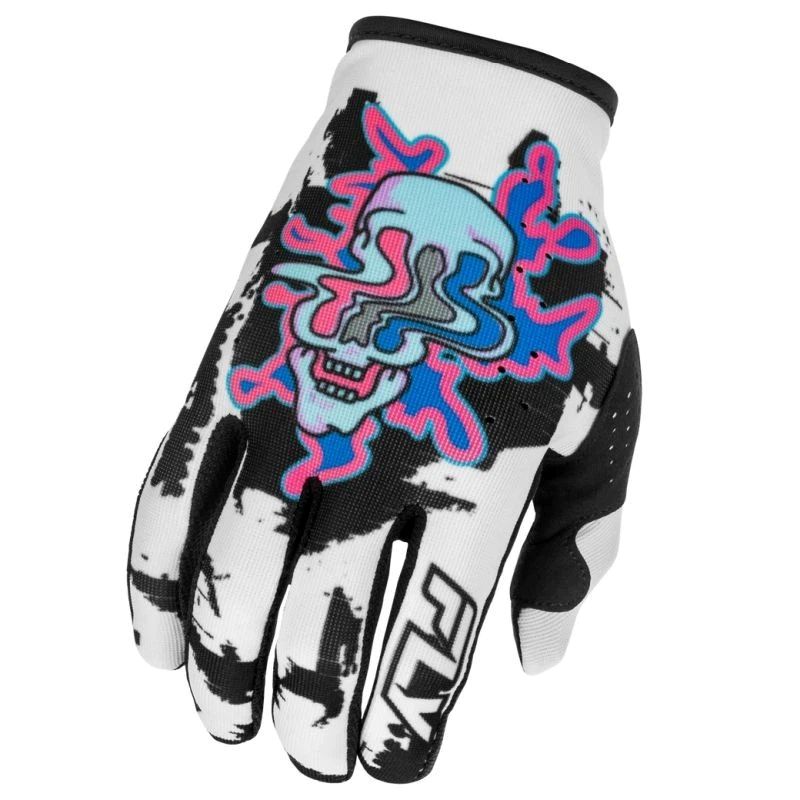Fly Racing Lite Warp Motocross Offroad ATV White/Blue/Pink Gloves - Pick Size-282507