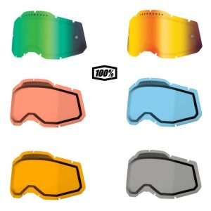 100% Accuri 2/Strata 2/Racecraft 2 Replacement Goggle Lens - Pick Color-0