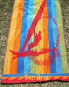 towel, bath towel, multicoloured, coloured, colorful, surfer